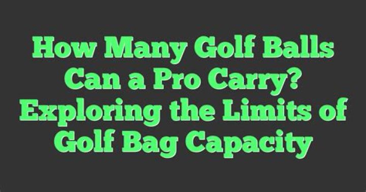 How many golf balls can you have in your bag?