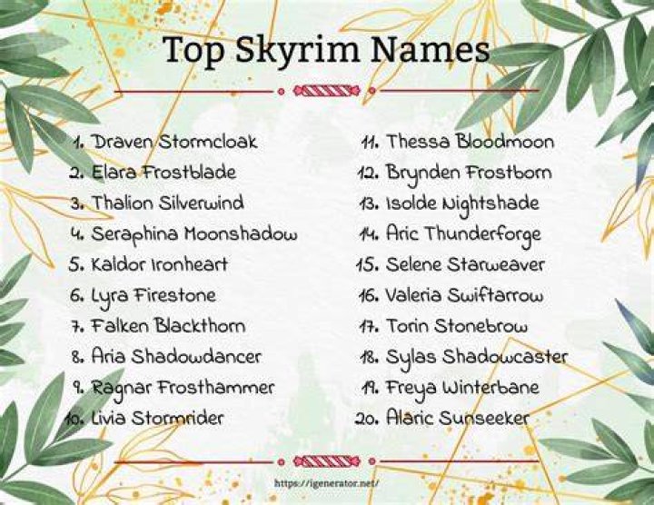 What is a good Skyrim name?
