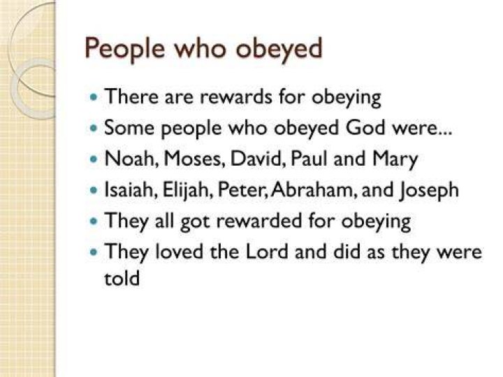 Who obeyed God?